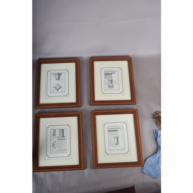 Black Architectural Illustrations of Classical Columns, 19th Century, Engravings, Framed, Set of 4 For Sale - Image 8 of 8