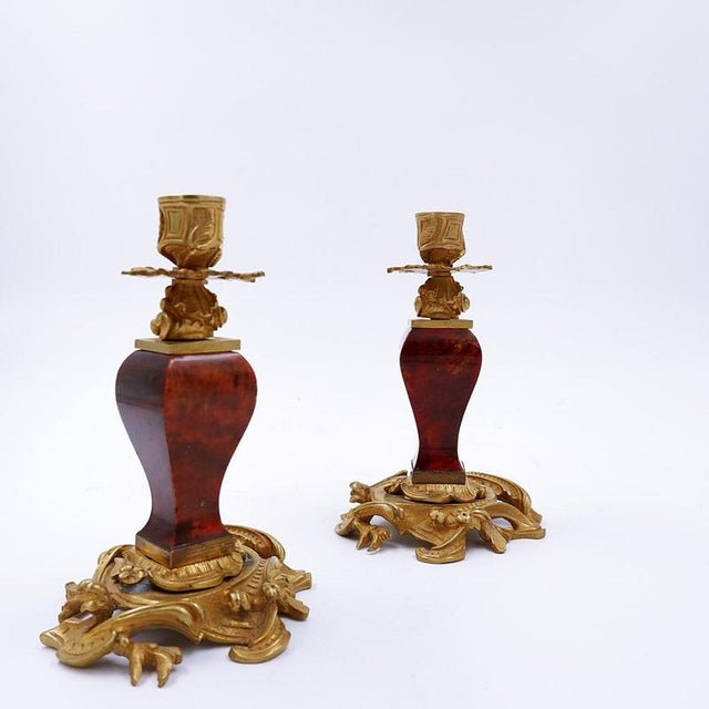 Napoleon III Gilt Bronze Candleholders, Set of 2 For Sale - Image 13 of 13
