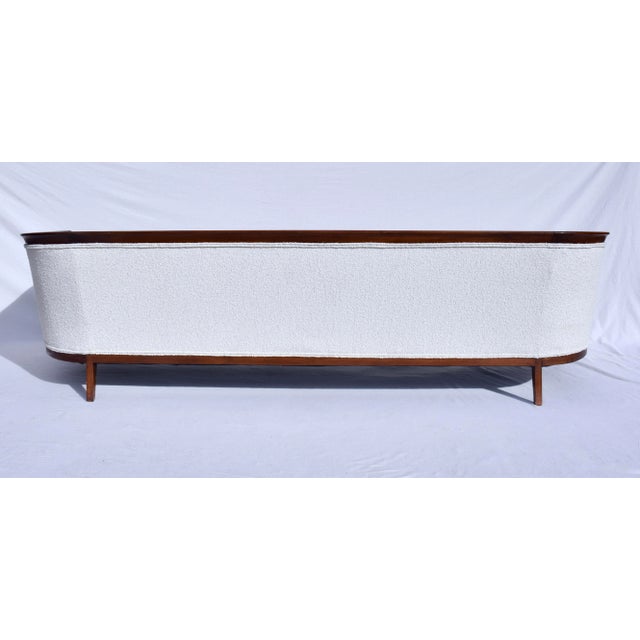 1960's Curved Back Walnut Sofa Attributed to Erwin Lambeth For Sale - Image 9 of 12