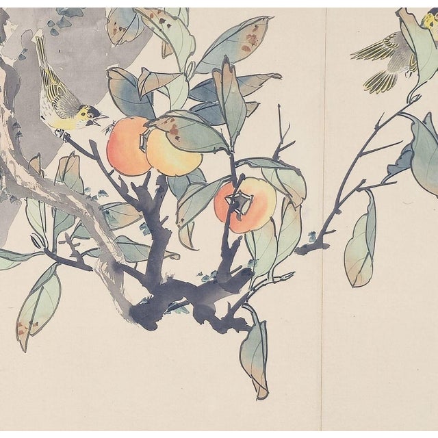 Early 21st Century Huge 5' 8" Signed Asian Watercolor Painting on Silk - Professionally Joined Screen Panels For Sale - Image 5 of 12