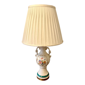 Urn Porcelain Vintage Lamp With Floral Designs