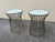 Mid-Century Modern Chrome End Tables Cage Milky Glass Tops For Sale - Image 3 of 4