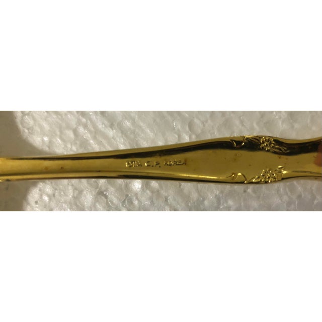 Estia Golden Cascade 66pc Gold Flatware Set Service for 8 For Sale In West Palm - Image 6 of 11
