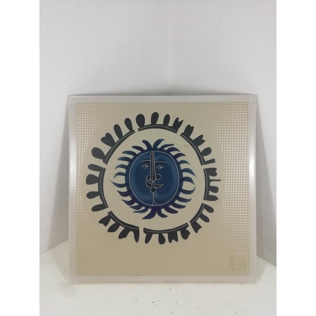 1980s Tile Painted and Signed by Roger Capron, 1987 For Sale - Image 5 of 13