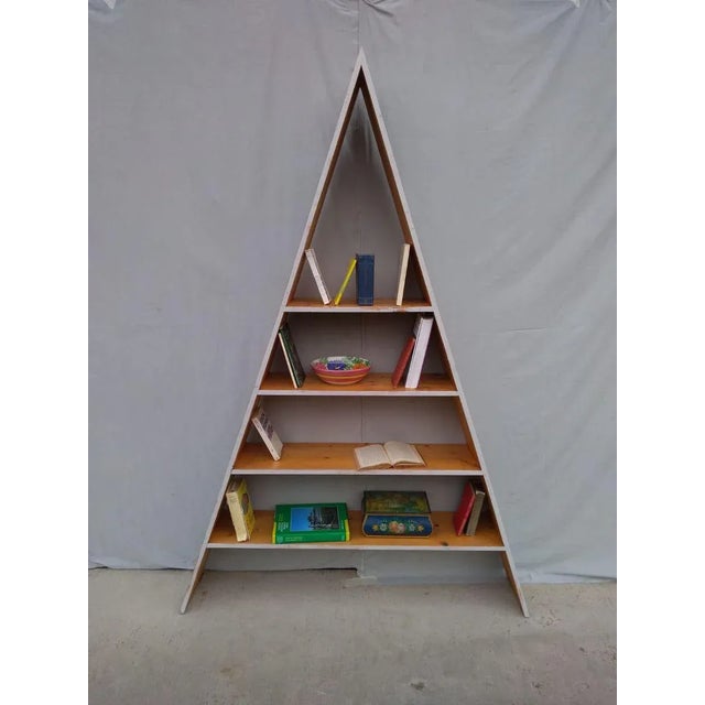 Vintage Wood Bookshelf, 1980s For Sale - Image 4 of 7