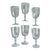 1950s Fostoria Low Water Goblet Holly Clear (Stem6030)- Set of Six For Sale