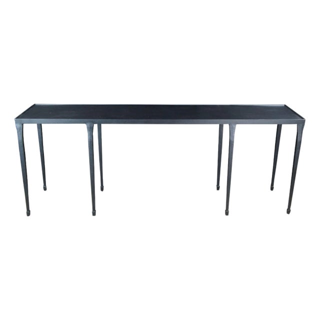 Late 20th Century Bernhardt Silviano Heavy Cast Iron Entry Console Sofa Table For Sale