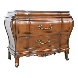 Karges Furniture French Provincial Burl Wood Top Nightstand For Sale