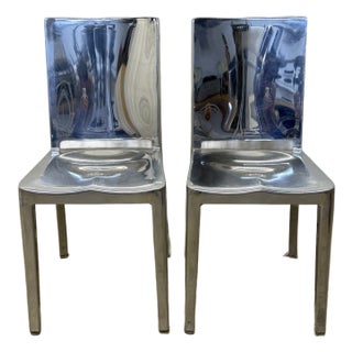Philippe Starck Polished Aluminum "Hudson" Chairs for Emco - A Pair For Sale