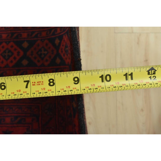 Turkmen Rug 6’10” X 10’2” Red Wool Tribal Hand-Knotted Oriental Carpet For Sale - Image 13 of 15