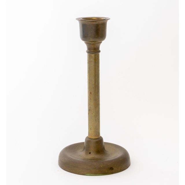 Traditional Russian Empire Brass Candlesticks, Pair For Sale - Image 3 of 7