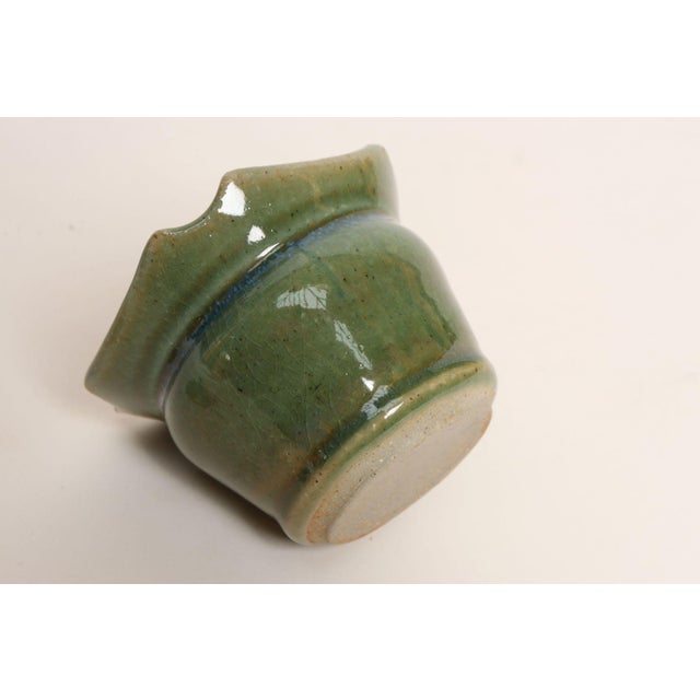 Ceramic Vintage Petite Studio Ceramic Green Lidded Sugar Bowl by Deanna Nichols For Sale - Image 7 of 10