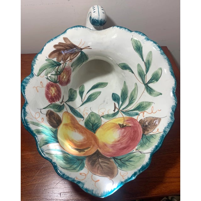 Vintage Italian Majolica Pottery Cornucopia Centerpiece For Sale - Image 4 of 7