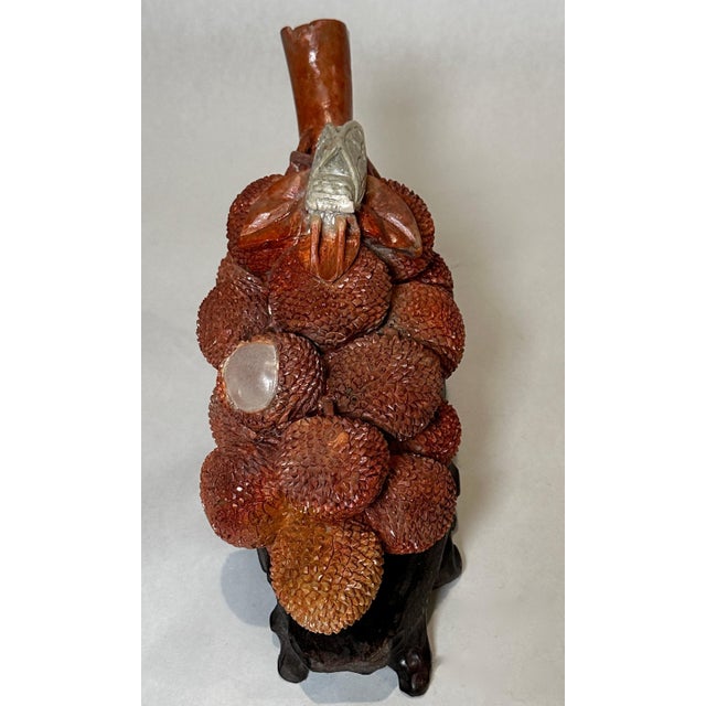 Stone Late 20th Century Chinese Carved Soapstone Lychee Fruit Branch For Sale - Image 7 of 8