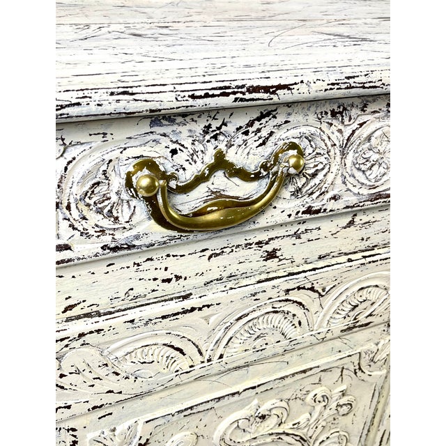 Period French Provincial Louis XV White Washed Credenza or Sideboard For Sale - Image 13 of 18