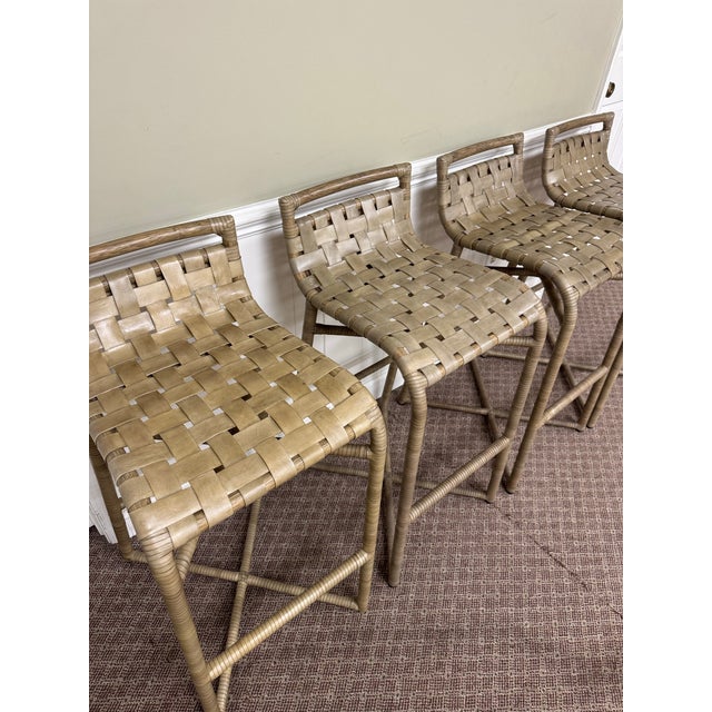 Animal Skin Baker / McGuire Steven Volpe Organic Rawhide Crin Bar Stools- Set of 4 For Sale - Image 7 of 12