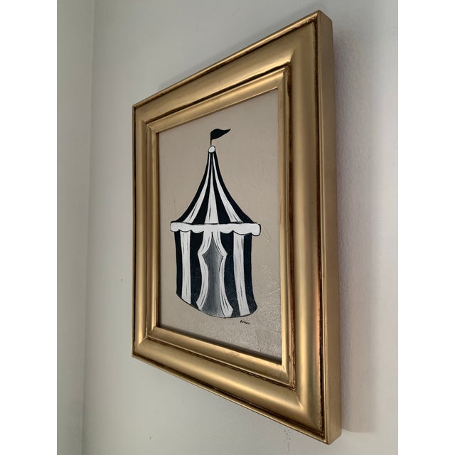 Traditional Contemporary Impressionist Style Circus Tent Painting, Framed For Sale - Image 3 of 7