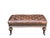 Vintage Tufted Brown Leather Ottoman Bench With Nailhead Trim & Carved Wood Legs on Casters For Sale - Image 14 of 15