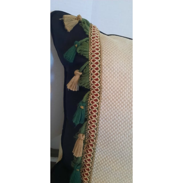 Textile Custom Vintage Vestment Lumbar Pillow For Sale - Image 7 of 7