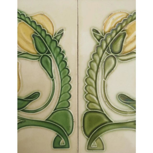 1920s Glazed Art Nouveau Relief Tile from Helman House For Sale - Image 5 of 7