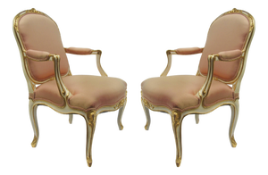 18th Century Fine Pair of Louis XV First Revival Armchairs