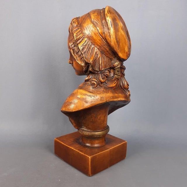 1960s Carved Wooden Sculpture of a Girl, 1960s For Sale - Image 5 of 16