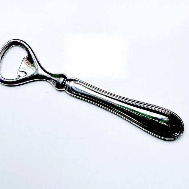 Mid-Century Modern Fleuron Silverplate Bottle Opener: French Louis XVI Bar Tool For Sale - Image 3 of 3