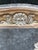 Wood Vintage Marshall Field & Company Spanish Reproduction Marble-Top Demi-Lune Console Table For Sale - Image 7 of 9