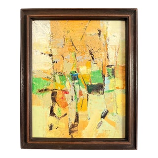 Mid 20th Century Abstract Impressionist Oil Painting by H. Ralf For Sale