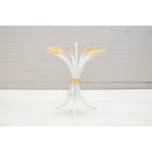 Hollywood Regency White & Gold Wheat Bundle Coffee Table, 1960s For Sale - Image 4 of 9