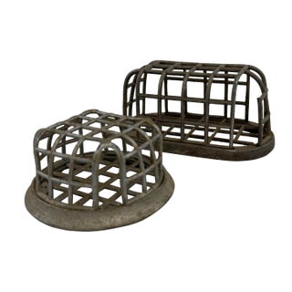 Antique Dazey Metal Flower Frogs - A Pair For Sale