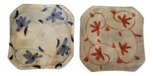Vintage Asian-Inspired Decorative Porcelain Trinket Dishes- a Pair