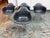 Design Plus Gallery presents a set of four Eames Plastic Armchair DAR chairs designed by Charles and Ray Eames for Vitra....