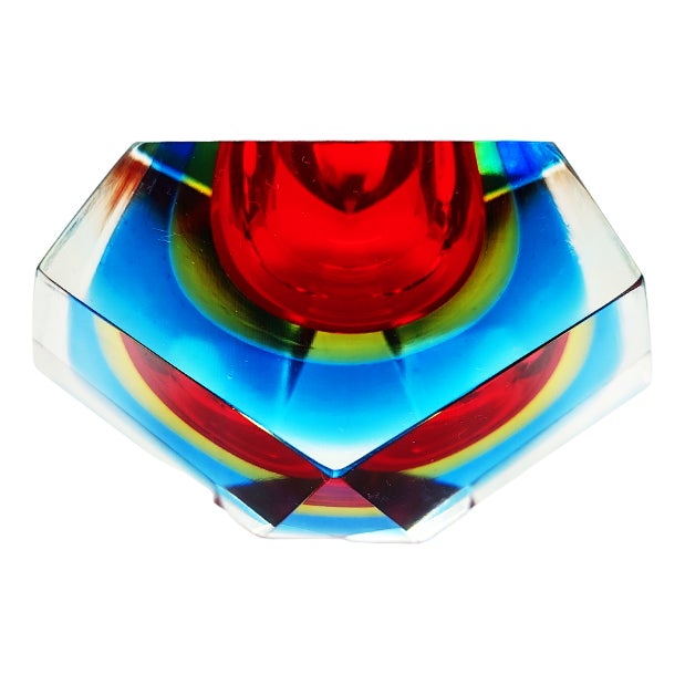Ashtray in Murano Glass attributed to Flavio Poli for Seguso, Italy, 1960s For Sale