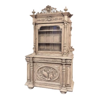 19th Century French Renaissance Revival Bookcase ~ Bibliotheque in Stripped Oak For Sale
