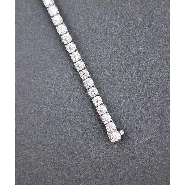 Early 21st Century 11.68 Ct Diamond Tennis Bracelet For Sale - Image 5 of 8