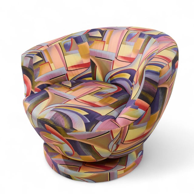 Vladimir Kagan for Directional Mid Century Corkscrew Swivel Chairs - Pair For Sale - Image 12 of 13