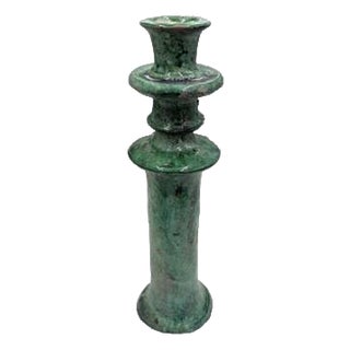Moroccan Tamegroute Glazed Candlestick Holder For Sale