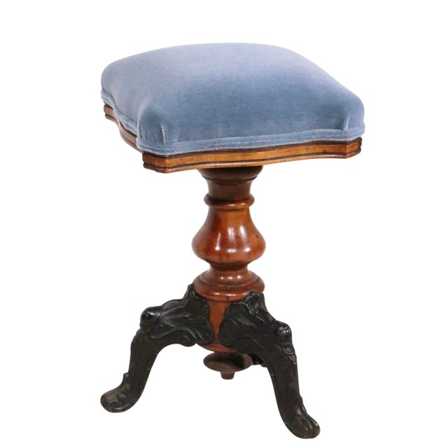 Victorian 19th Century Adjustable Victorian Organ Stool For Sale - Image 3 of 11