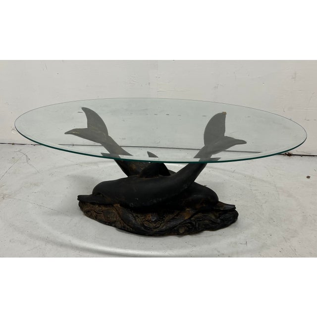 Hollywood Regency Coffee Table in Glass For Sale - Image 13 of 18