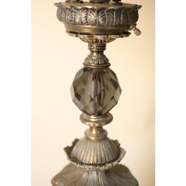 Gothic Vintage Hollywood Regency Pierced Metal Statement Table Lamps - A Pair For Sale - Image 3 of 10