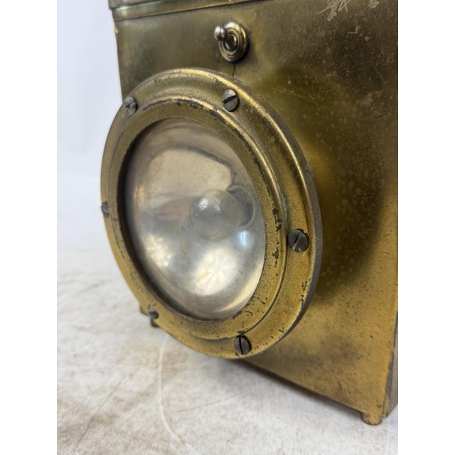 Industrial Vintage Bronze Naval Lantern, 1930s For Sale - Image 3 of 12