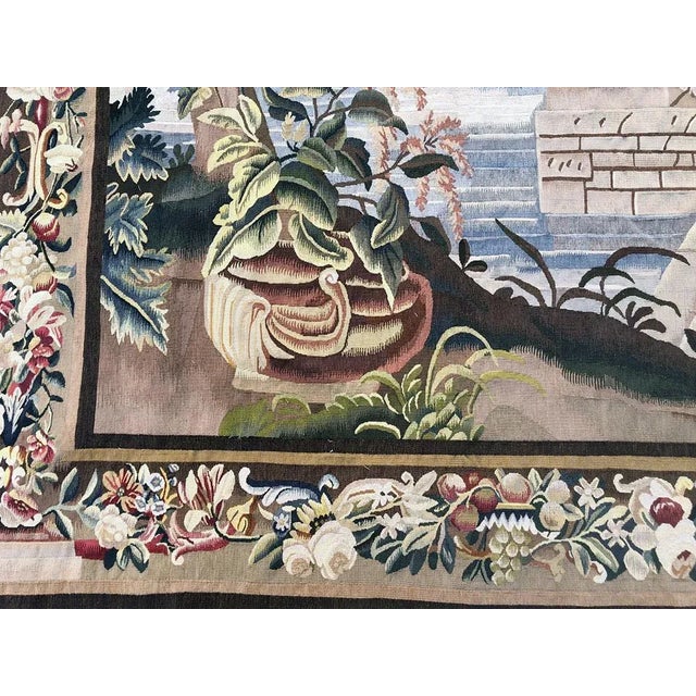 Textile Antique 19th Century Silk & Wool French Tapestry For Sale - Image 7 of 13