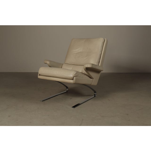 Set of Leather Swing Lounge Chair with Ottoman by Reinhold Adolf for Cor Germany, 1970s For Sale - Image 6 of 16