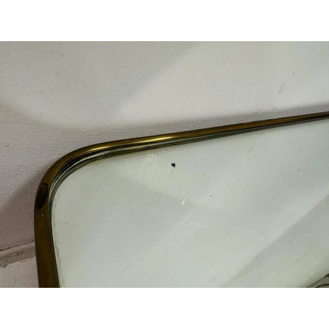Tall Italian Brass Mirror, 1950s For Sale - Image 6 of 12