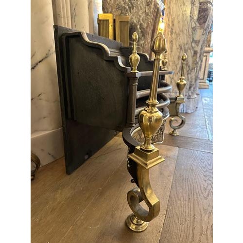 Antique English Regency Style Brass and Steel Fire Grate, 1880 For Sale - Image 11 of 14