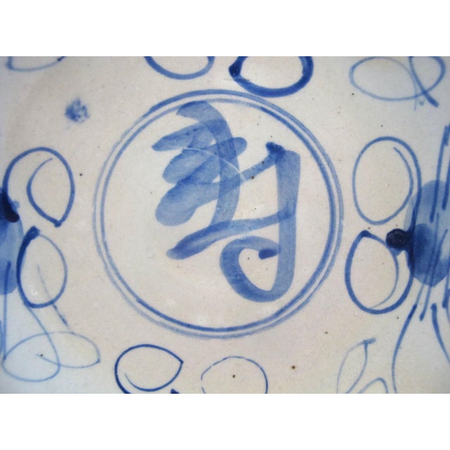 Chinese Antique Chinese Blue & White Swatow Porcelain Shallow Bowl Saucer Crab Bowl For Sale - Image 3 of 6