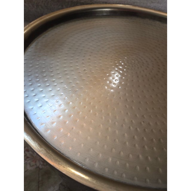 Contemporary Late 20th Century Brass Hammered Side Table For Sale - Image 3 of 8