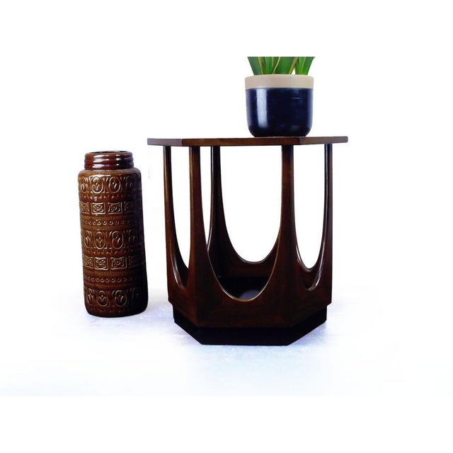 Scarce g plan small hexagonal teak lamp table by victor wilkins. Designed in 1967 and launched in 68, the tables had an...