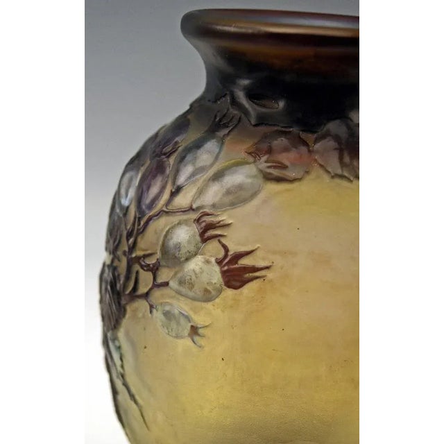 Art Nouveau Wild Rose Soufflé Vase by Emile Gallé, Nancy, France, 1925 For Sale - Image 6 of 7